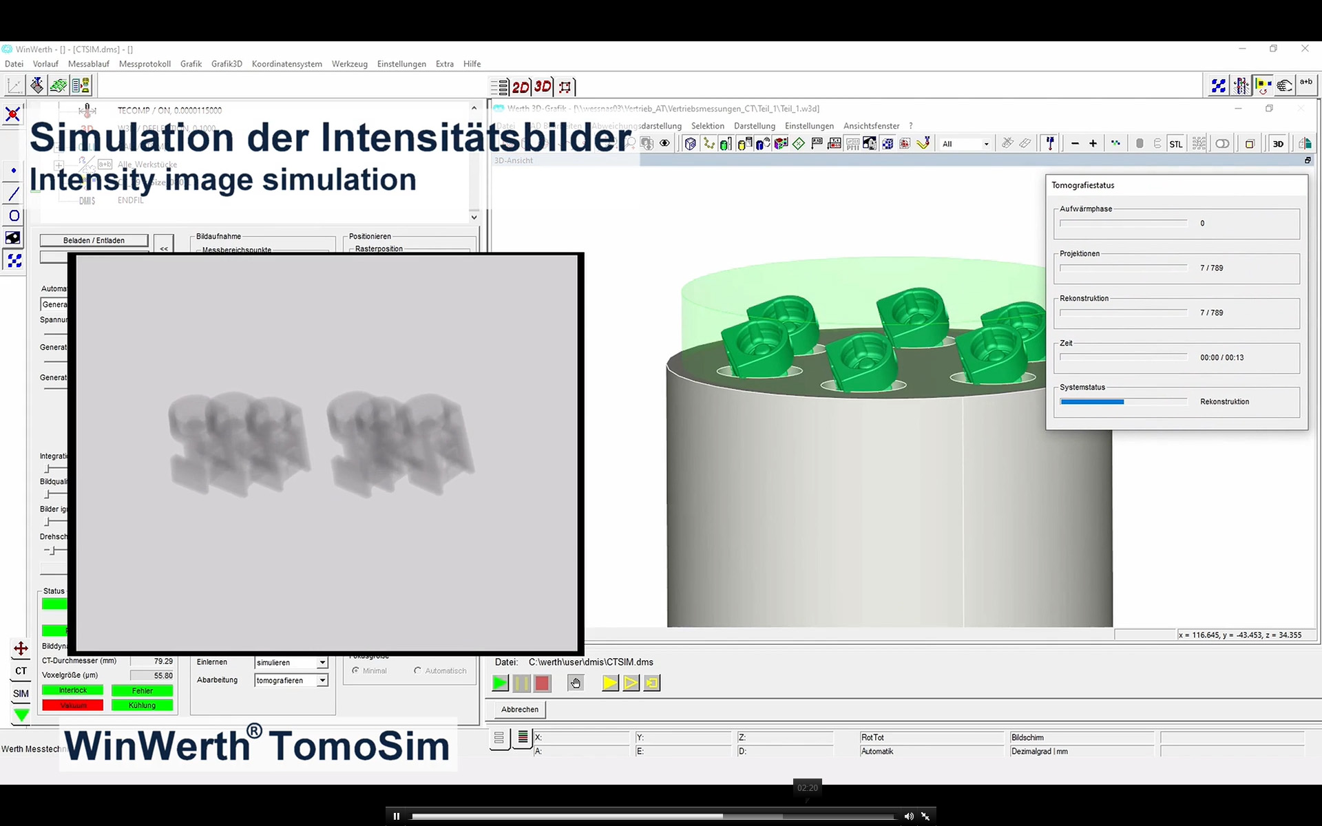 Simulation of the tomography process with TomoSim